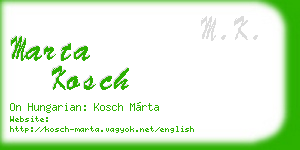 marta kosch business card